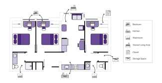 3 bedroom suite floor plan